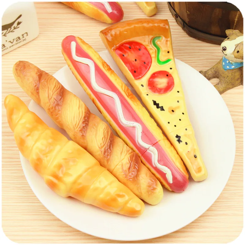 

Pizza bread hot dog creative Simulation Bread BallPoint Pens Stationery, As the picture
