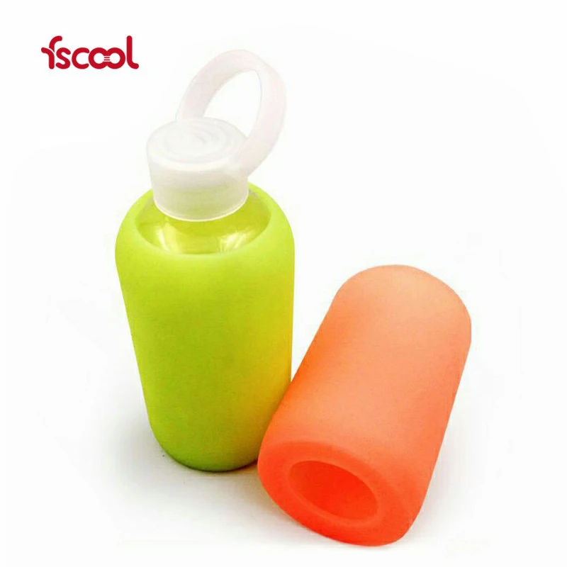 

Wholesale BPA Free Glass drink water bottle with silicone sleeve, Any color is available