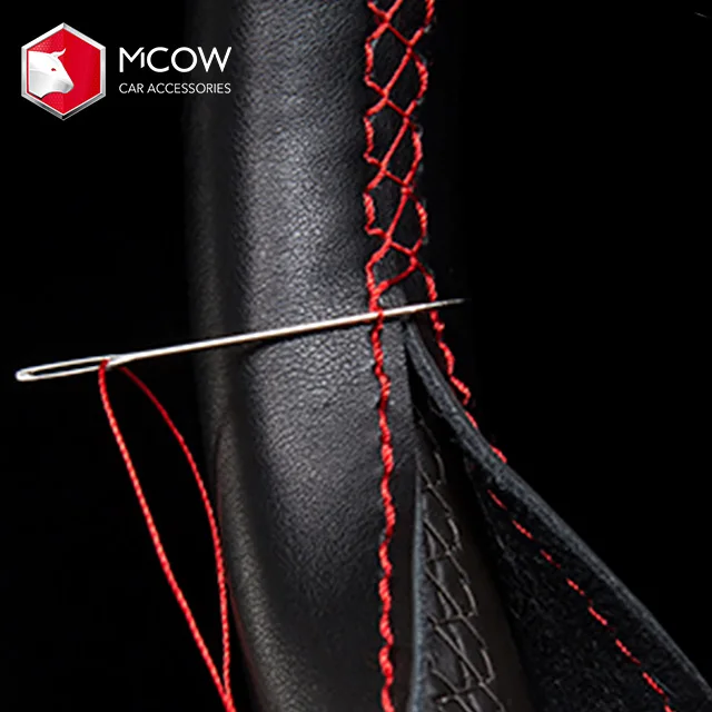 
Fashion Breathable Hand-stitched Hand Sewing Cow Leather Steering Wheel Cover 