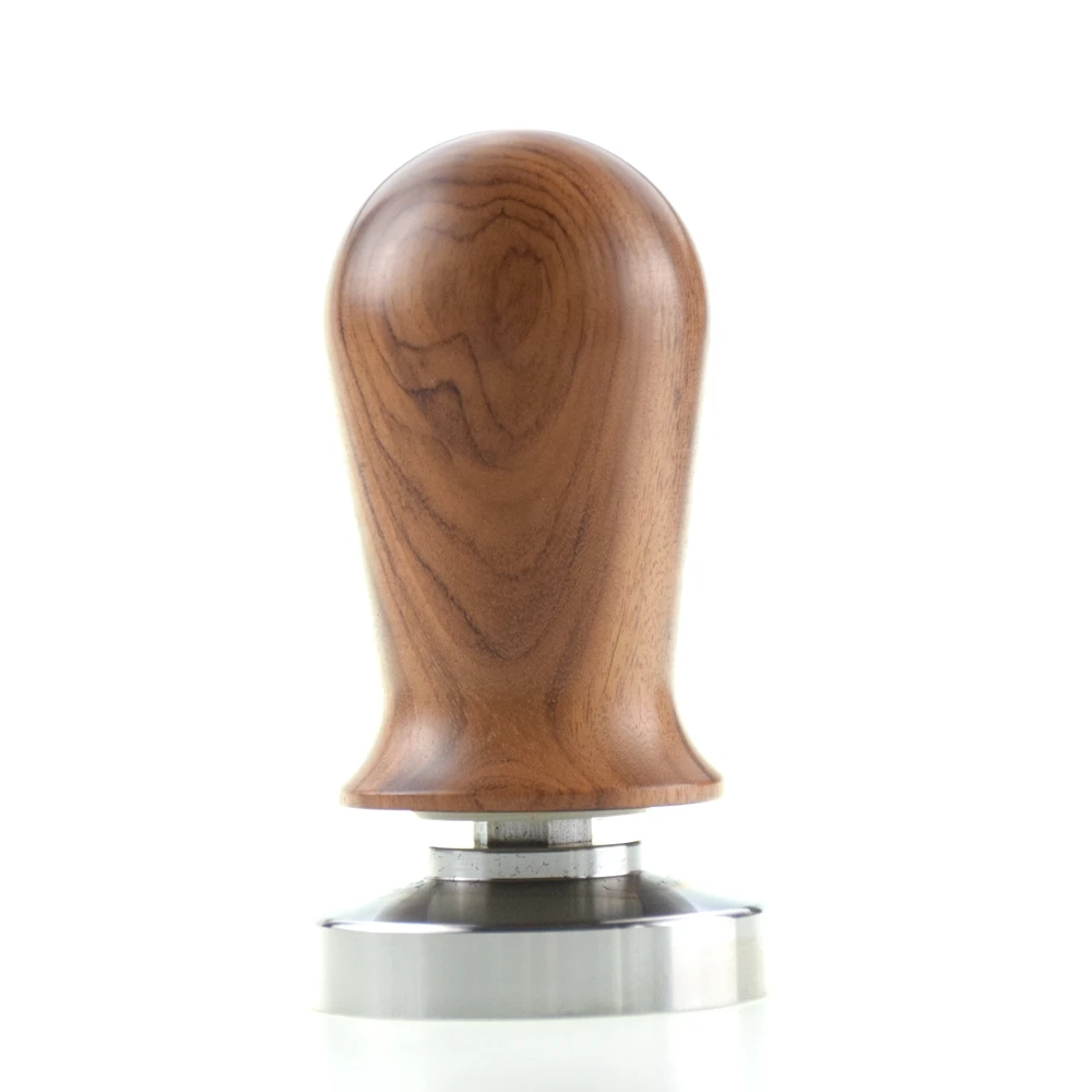 

YE400 Wood Handle 304 Stainless Steel Flat Base 58mm 30lbs Calibrated Coffee Tampers With Spring Loaded Coffee Tamper, Primary