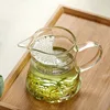 Large-capacity transparent tip mouth crescent cup thick glass fair cup filter empty cup