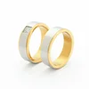 IP Gold Plated Stainless Steel Wedding Ring With Zircon Inlayed