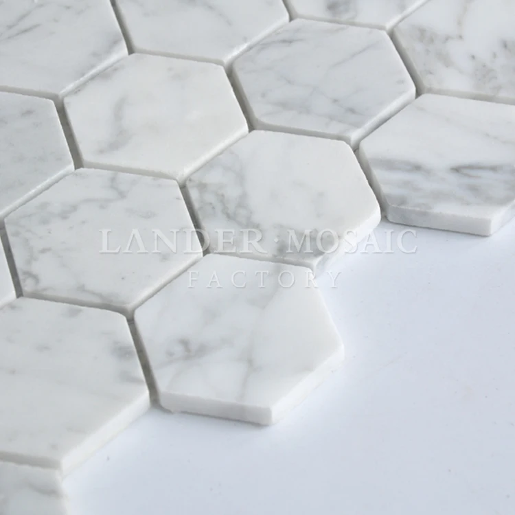
Bianco carrara white marble hexagon marble mosaic 