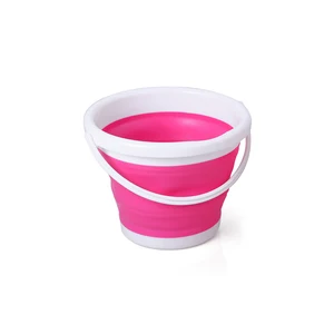 Image of 3L Round Foldable Silicone Collapsible Bucket for Camping finishing with TPR and PP material