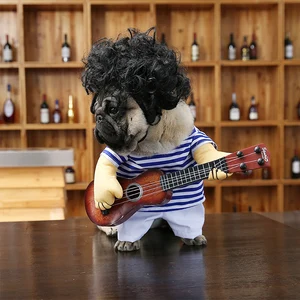 Image of Funny Creative Clothing Pet Cosplay Guitarist Style Dog Clothes