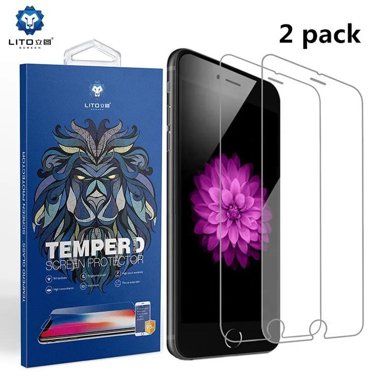 

9H 2.5D 0.33mm mobile phone 2 pack tempered glass screen protector for iphone 8 7 7 plus 2 PACK