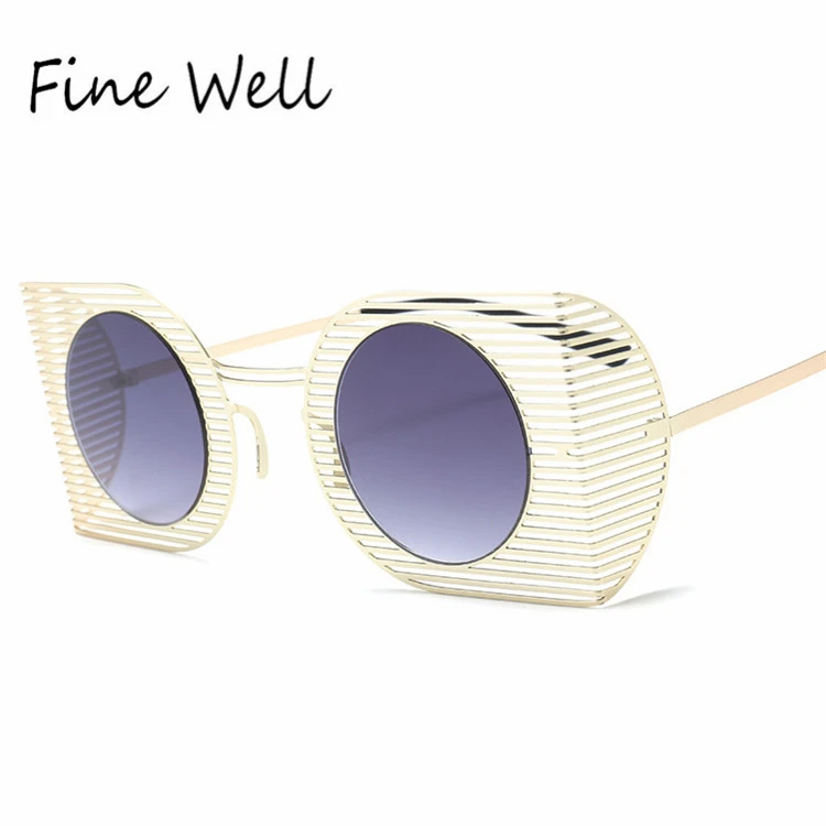 

Latest Design Round Lens Square Frame Wire Mesh Sunglasses Women 2019