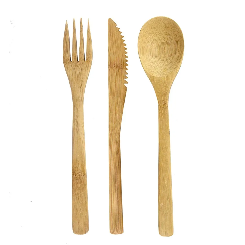 Totally Bamboo Flatware Set 12piece Reusable Bamboo Tableware With