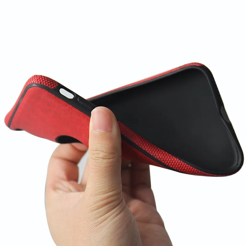 Anti Slip Slim Soft Touch Tpu Leather Grain Back Mobile Phone Case
