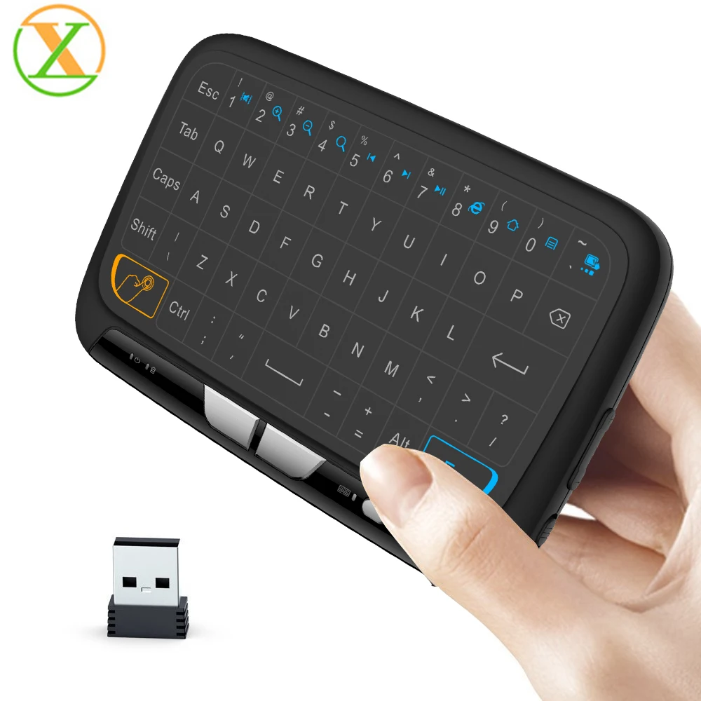 

Mini keyboard H18 2.4g touchpad wireless keyboard controller air mouse remote control for android tv box, Black white