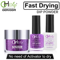 

Glitter nail perfect color match 3-in-1 set, dipping powder vs gel polish for salon nail manicure