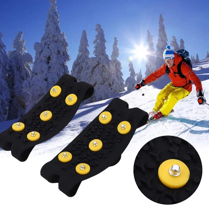 6 Studs Anti-skid Snow Spike Ice Climbing Shoes Spikes Grips Cleats ...