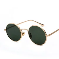 

Italy Design Fashionable classic Trend PC Lens Metal Frame Sun Glasses Korean Men UV400 small circle Sunglasses Women