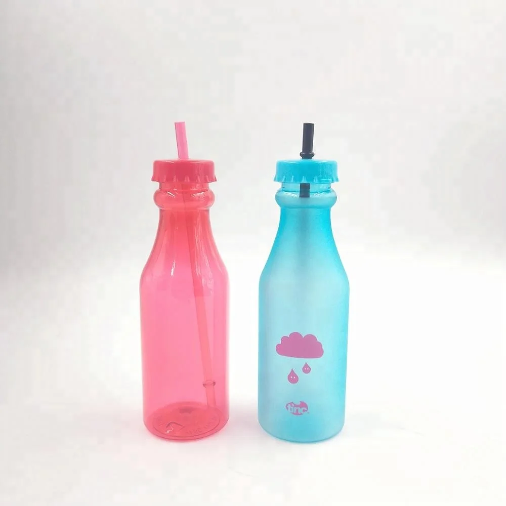 500ml Clear Sode Shape Plastic Water Bottle With Straw Buy Plastic Water Bottle,Clear Sode