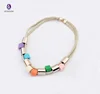 Boho women fashion jewelry gold multi layer bead necklace for sweater