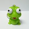 Custom soft frog pvc keychains, promotional pop eyes animal plastic keychains