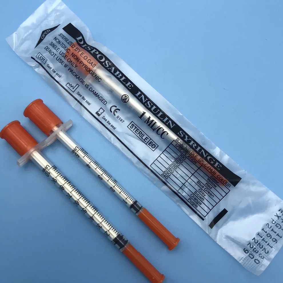 Disposable 1ml 0.5ml 0.3ml Hospital Grade Insulin Syringes And Needle ...