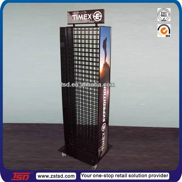 Sports Shop Promotional Badminton Racket Metal Display Stand With