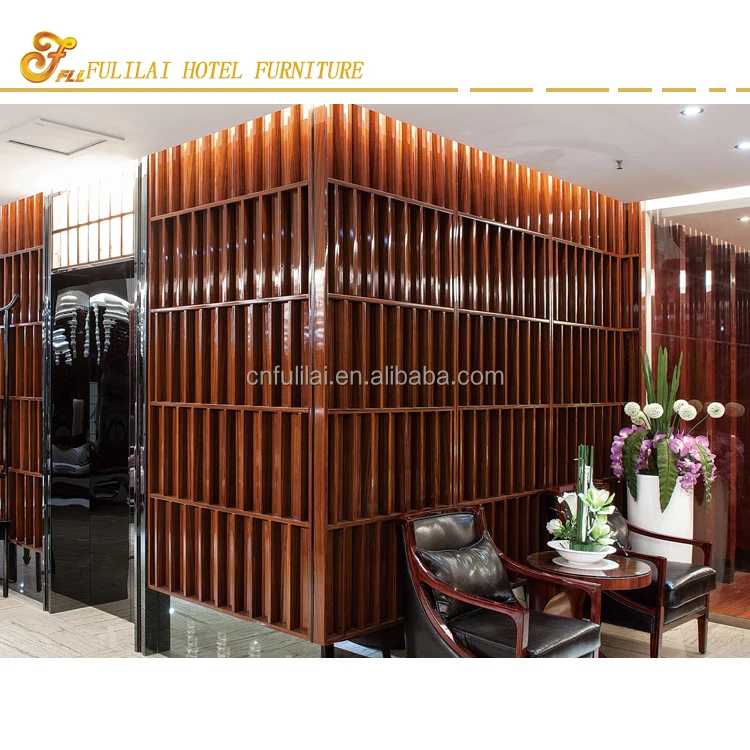 
Latest Customized Hotel Fixed Furniture Decorative 3D Wood Wall Panel 