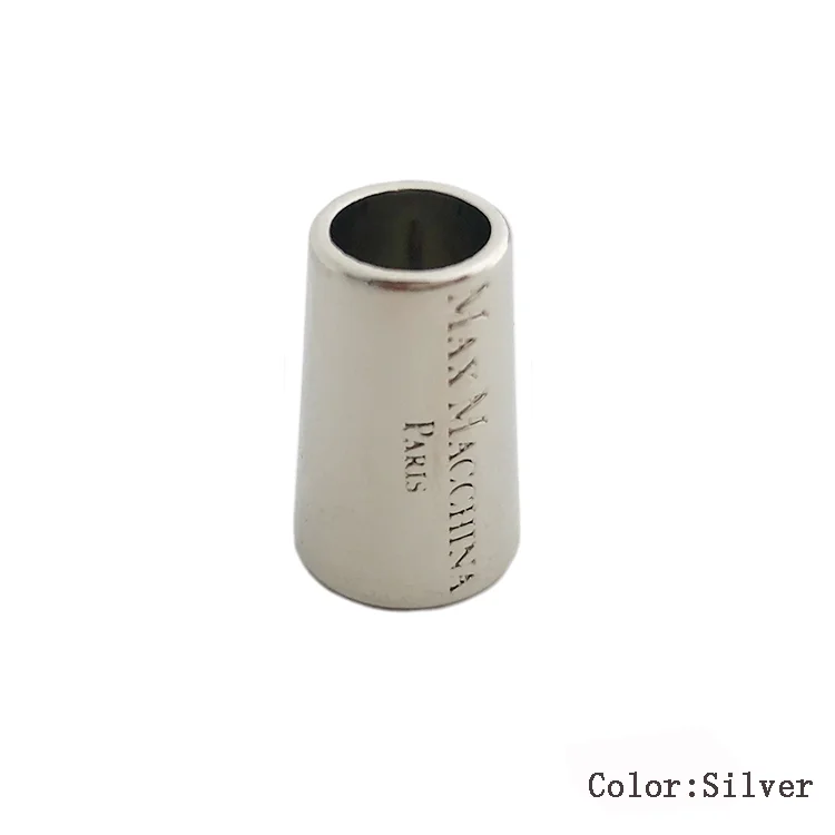 High quality engraved silver logo custom metal bikini drawstring bell cord end stopper for swimwear