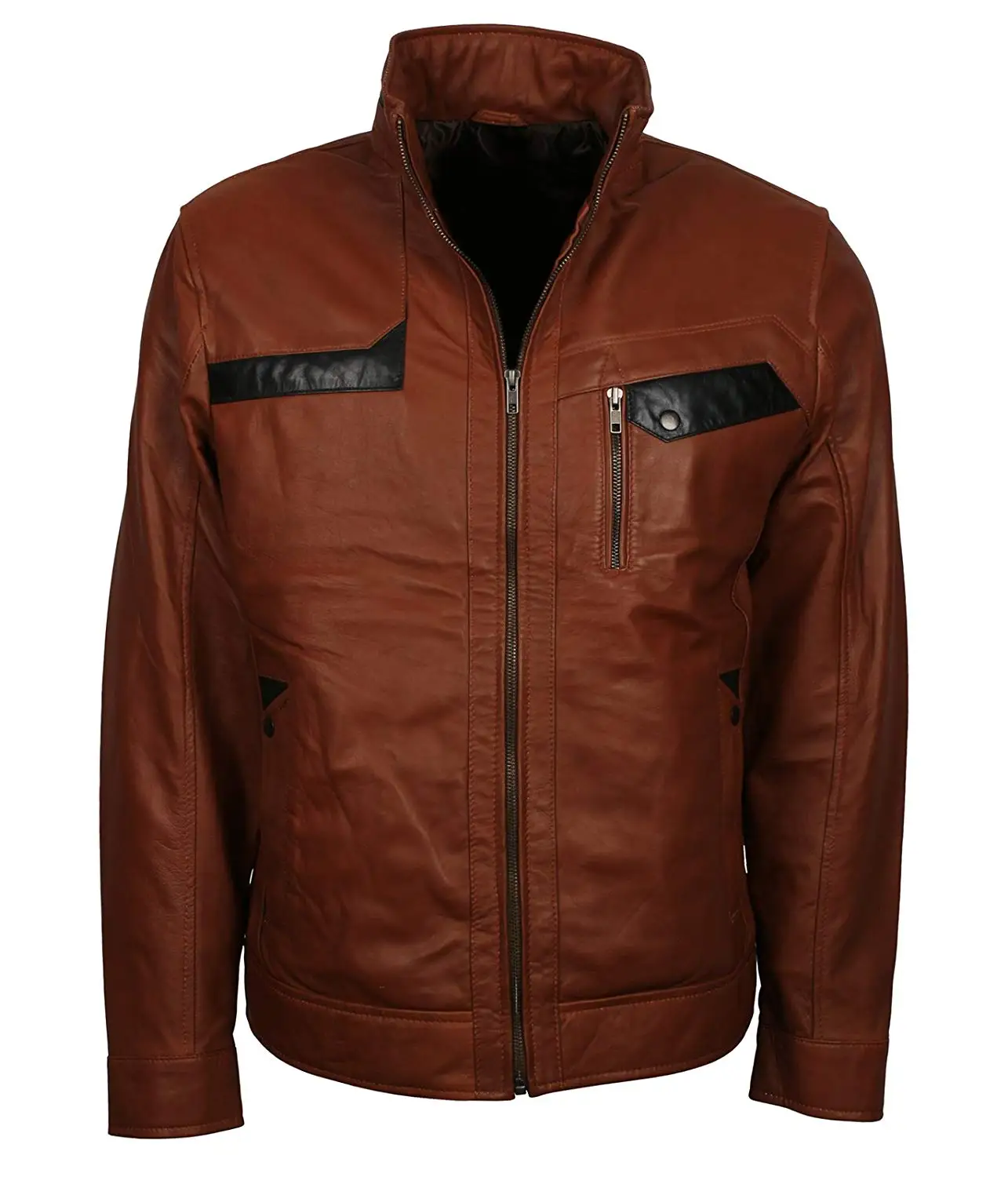 CLARK Mens Brown Hooded Casual Stylish Bikers Real Soft Leather Jacket 8344