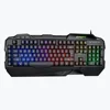Membrane keyboard with rainbow led light & 5 marco keys computer gaming keyboard oem and mouse