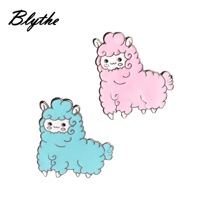 Kawaii Domba Alpaka Broooch Untuk Wanita Gadis Kartun Hewan Jaket