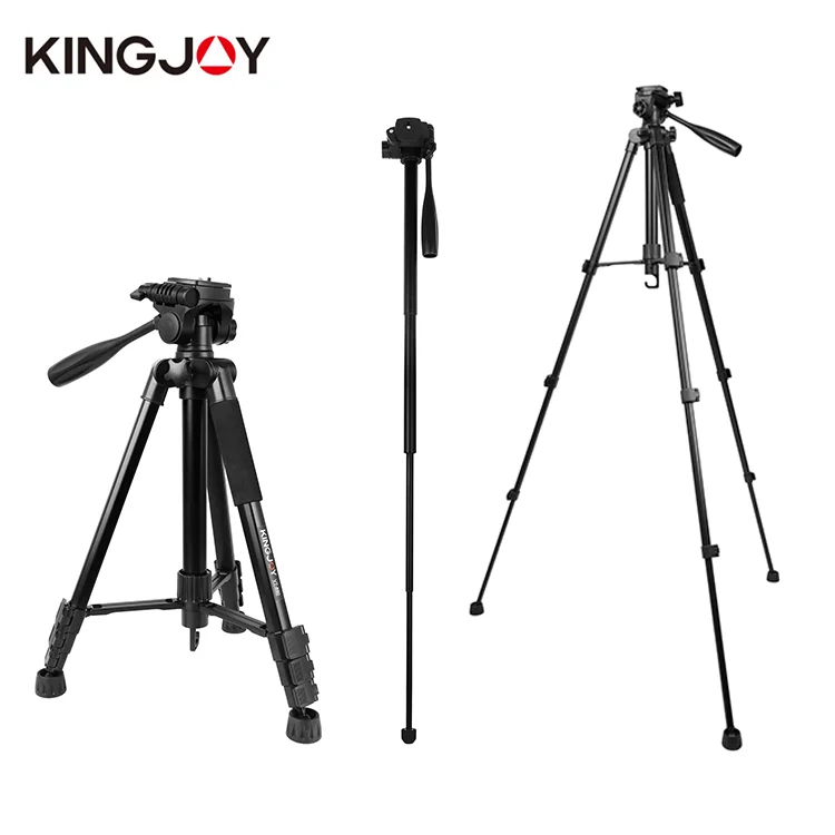 

High Quality Cheap Light Telescope Flexible Monopod Professional Camera Stand Fluid Head Photo Video Tripod, Black