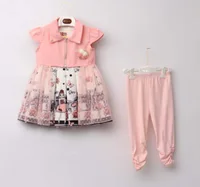 

Boutique baby dress with leggings 2pieces kids clothes set