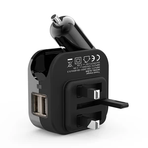 2 1 Car Wall Charger Dual USB Ports