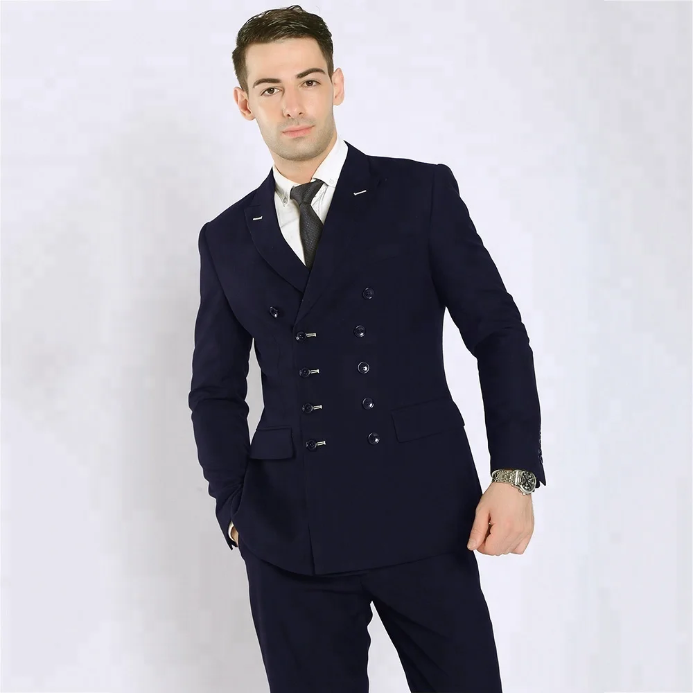 

European Double Breasted Business Coat Pant Men Suit