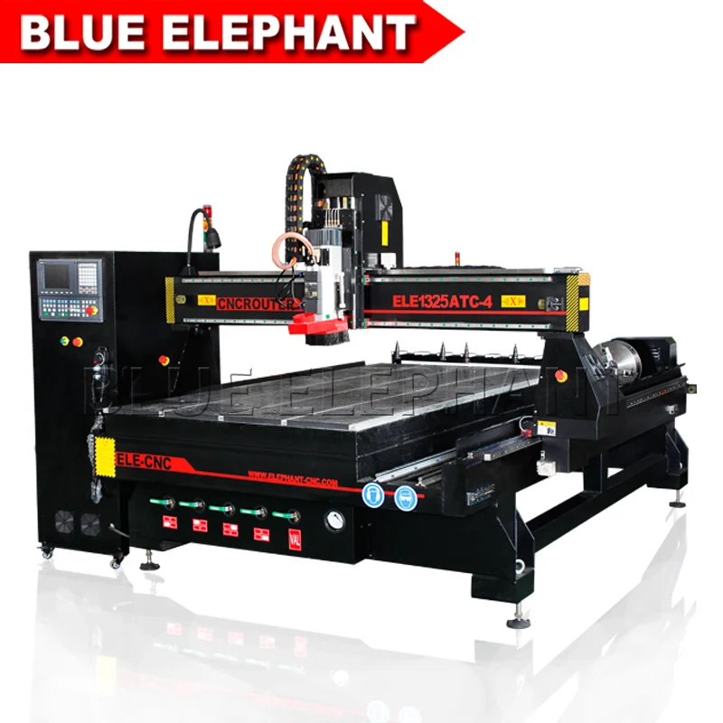 Popular !! Cheap 1325 4 axis automatic tool changer 3d cnc router for furniture factory