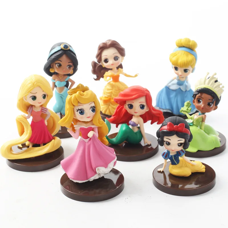 
High quality 8pcs/set Princess figures mermaid Bella Action figure for kid gift cake toppers birthday  (62038949197)