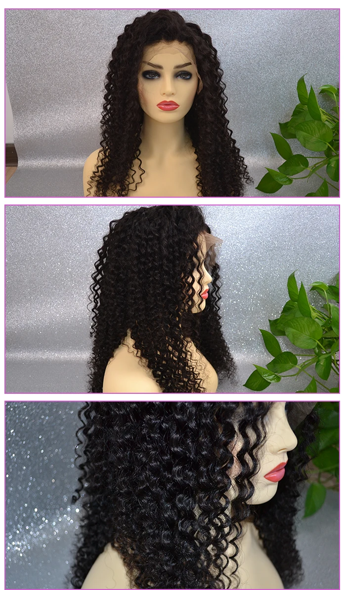 cheap price factory supply natural 100 percent human hair soft kinky curly lace front wigs in wigs