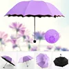 Met Water Begin Bloom Women Magic Sun Fold Umbrellas for Rain/Colour Changing Wet Flower Umbrella