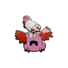 Popular Custom Cheap Cute Big Red Rooster And Pink Frog Hard Enamel Pin Badge