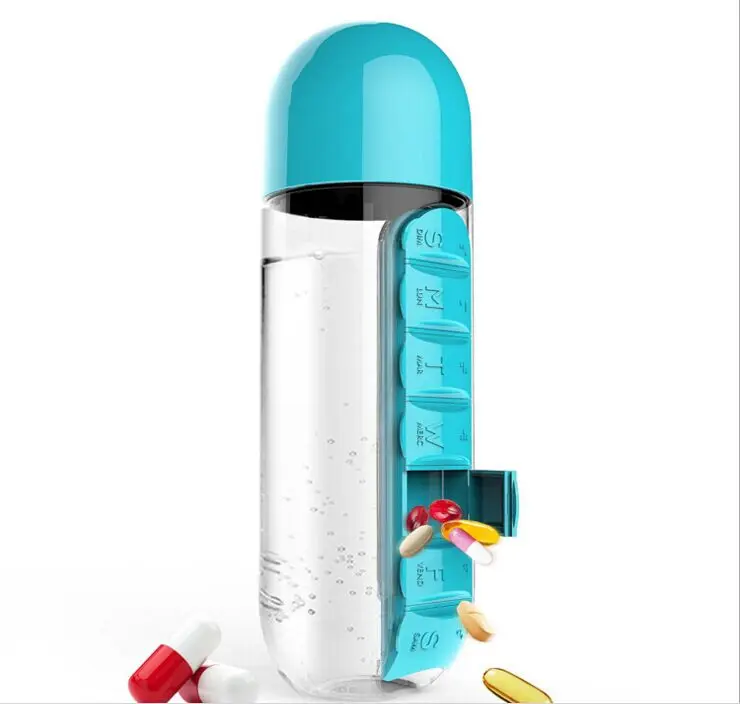 

Mikenda combo capsule 600ml Creative seven-day kit glass outdoor portable capsule water bottle