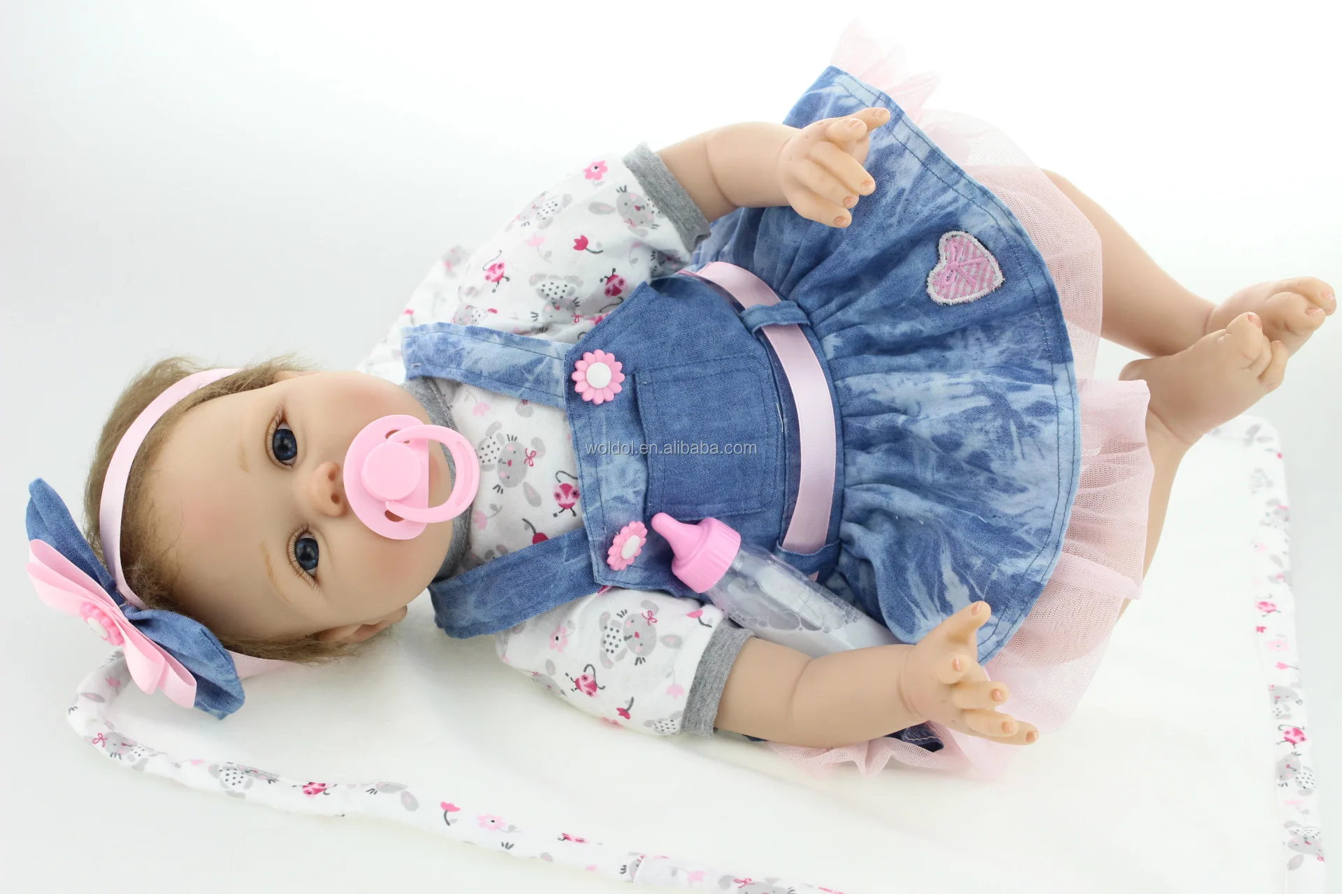 22inch realistic reborn baby doll silicone vinyl soft gentle touch with dummy 