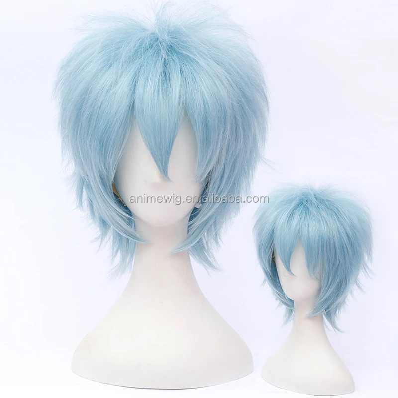 

Wholesale My Hero Academia Wig 30cm Short Blue Mixed Shigaraki Tomura Wig Cosplay Synthetic Anime Cosplay Hair Wig