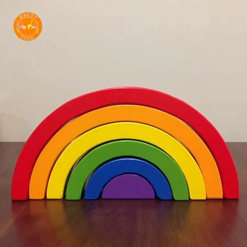 wooden rainbow blocks