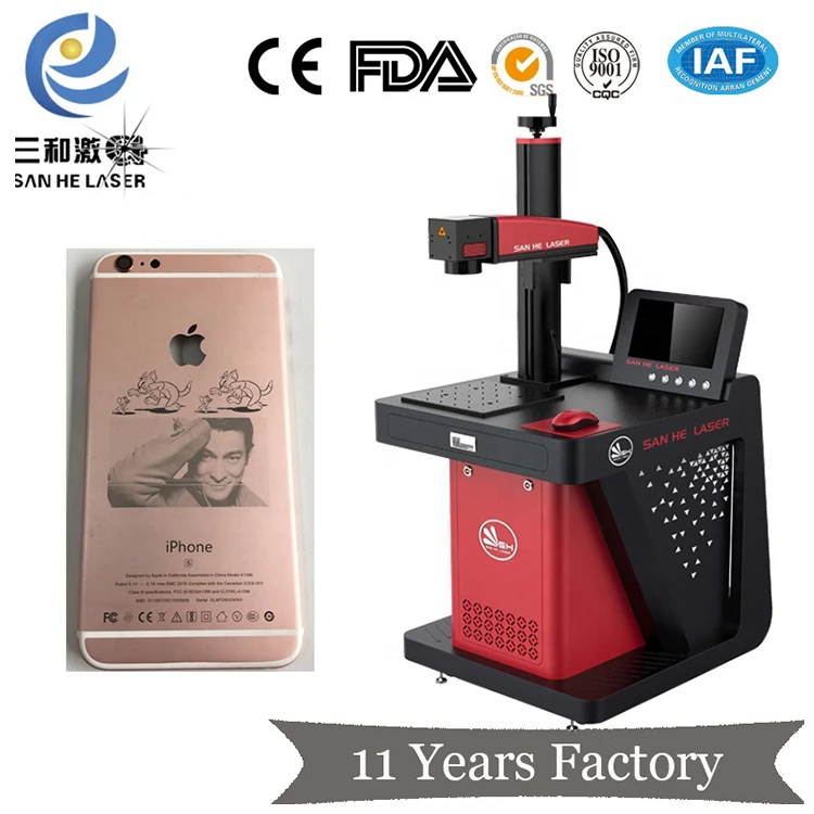 China supplier 50w fiber laser marking machine with rotary for metal and plastic