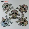 New Material Domstud Skull Rhinestone Motif Hot Fix Designs For Apparel