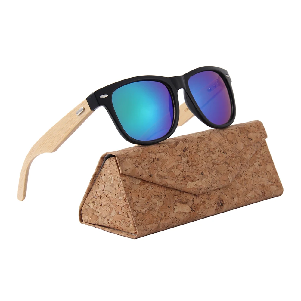 

2021 China eyewear manufacturer custom mirror cheap bamboo Sunglasses, Custom colors