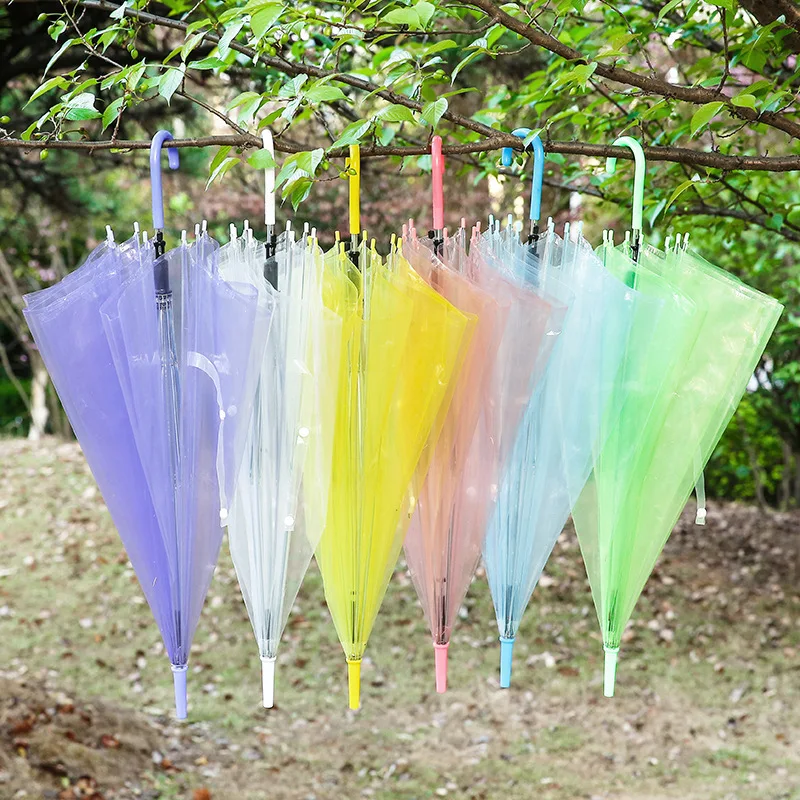 

F13 automatic PVC Long Handle rain and sun Umbrellas Transparent Clear Umbrella