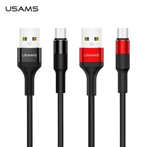 USAMS U5 Braided Multi Charger 1.2M Micro USB Mobile Data Cable With Tray