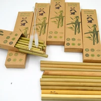 

Free Shipping Green 20cm 100% Natural Biodegradable Drinking Straw Bamboo for Coffee Shops