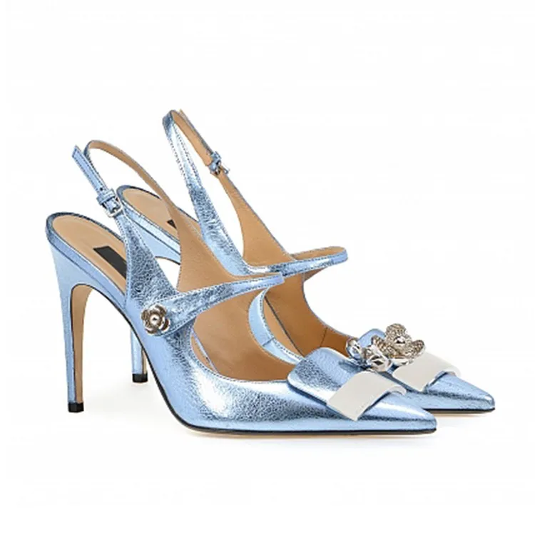 High Quality Point Toe Blue High Heel Women Dress Shoes Buy High