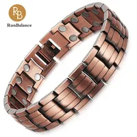 

RunBalance Hot Selling Chinese Jewelry Brass Pure Copper Health Magnetic Mens Bracelets With Magnet