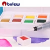Non-Toxic Giant Tempera Assorted Colors Paint Cakes with Tray Set