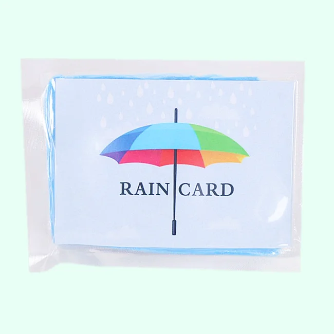 

Wholesale factory disposable PE rain card, Customized
